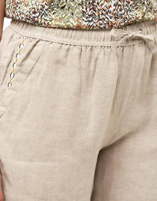 Bermuda beige 100% lin