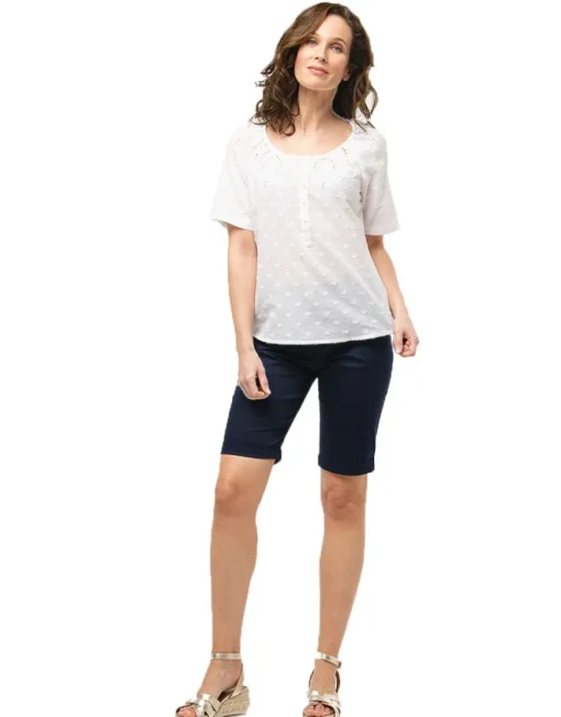 Bermuda coton marine