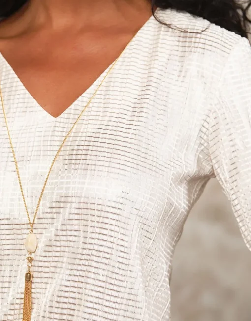 Blouse bijoux blanc