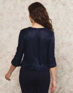 Blouse bijoux bleu