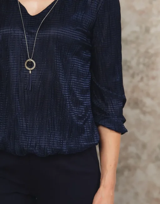 Blouse bijoux bleu