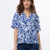 Blouse bleu coton