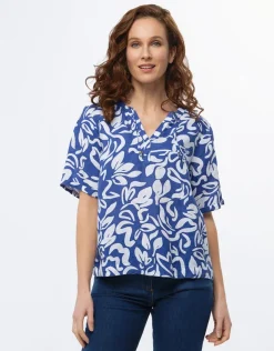 Blouse bleu coton