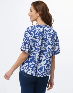 Blouse bleu coton