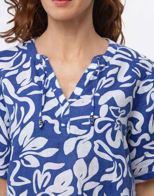 Blouse bleu coton
