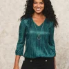 Blouse blousante satinée