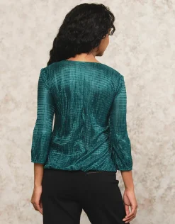 Blouse blousante satinée