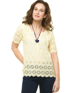 Blouse broderie jaune