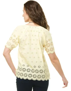 Blouse broderie jaune