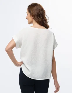 Blouse chic bi-matière