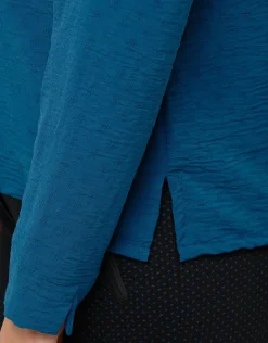 Blouse col polo bleu