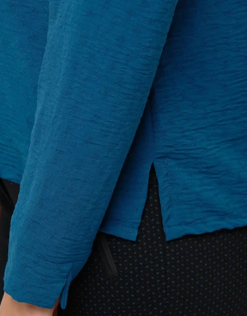 Blouse col polo bleu