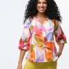 Blouse coton multicolore