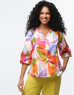 Blouse coton multicolore