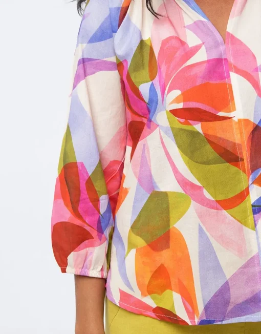 Blouse coton multicolore