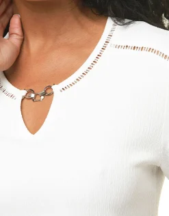 Blouse creponnée écru
