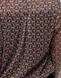 Blouse crépon noir rouge