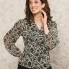 Blouse feuillage vert
