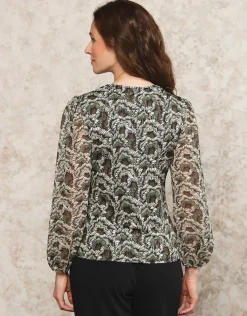 Blouse feuillage vert