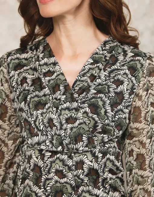 Blouse feuillage vert
