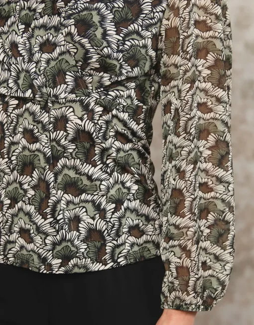 Blouse feuillage vert