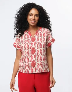 Blouse imprimé rouge