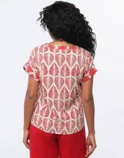 Blouse imprimé rouge