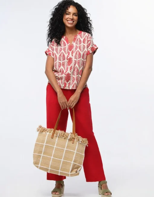 Blouse imprimé rouge