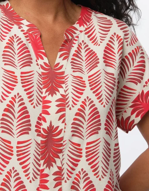 Blouse imprimé rouge