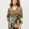 Blouse imprimée kaki