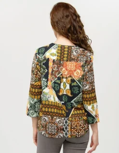 Blouse imprimée kaki