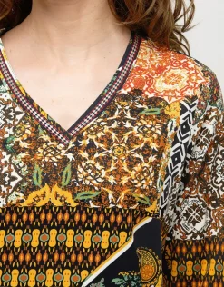 Blouse imprimée kaki