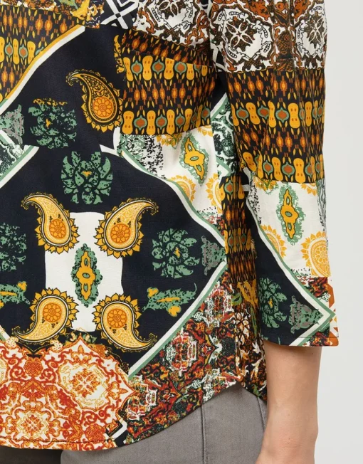 Blouse imprimée kaki