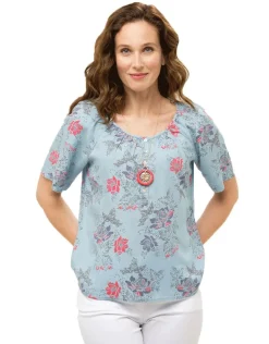 Blouse lyocell bleu ciel