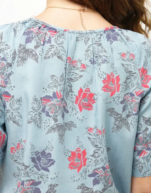 Blouse lyocell bleu ciel