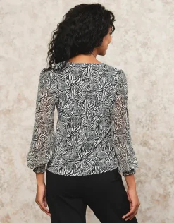 Blouse motif noir blanc