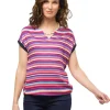 Blouse rayée fuchsia