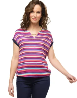 Blouse rayée fuchsia