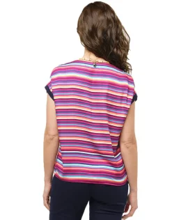 Blouse rayée fuchsia