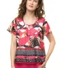 Blouse rose imprimée
