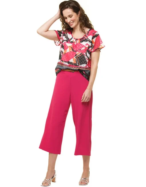 Blouse rose imprimée