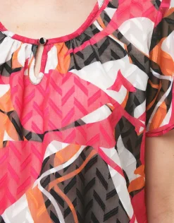 Blouse rose imprimée