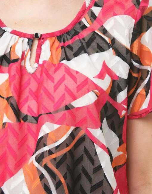 Blouse rose imprimée