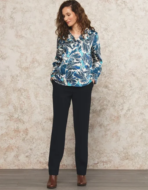 Blouse vareuse motif bleu