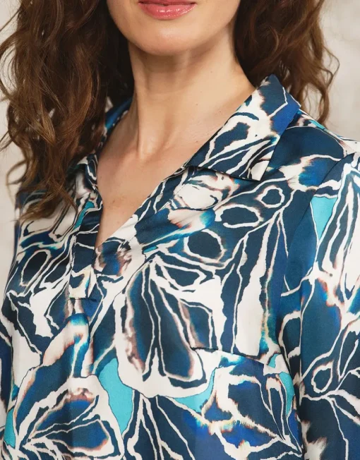 Blouse vareuse motif bleu
