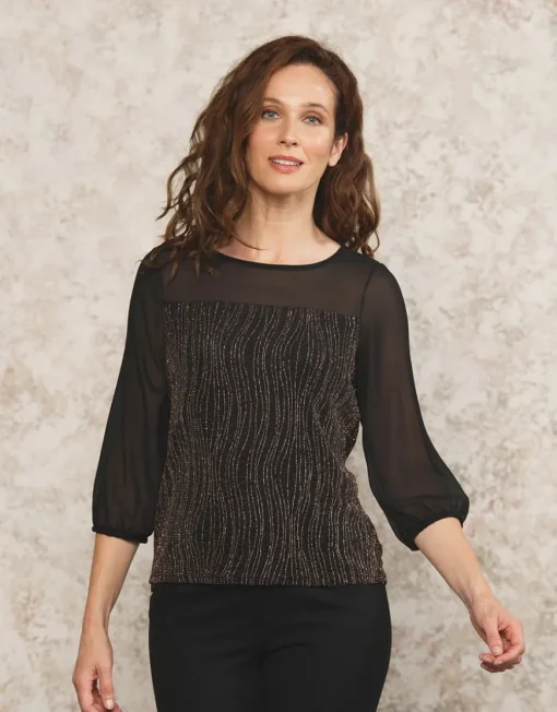 Blouse voile et bronze