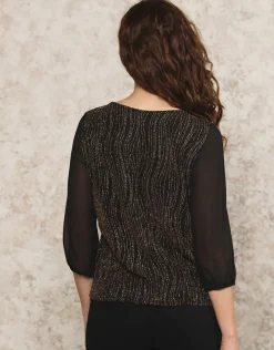 Blouse voile et bronze