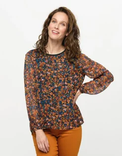 Blouse voile ocre