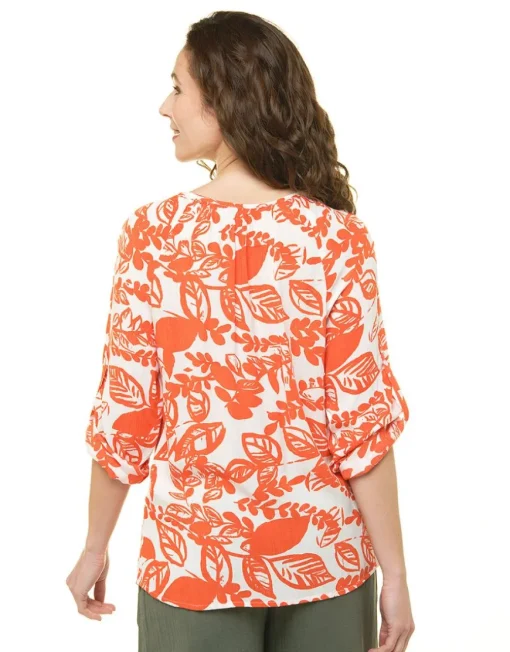 Blouse voile orange