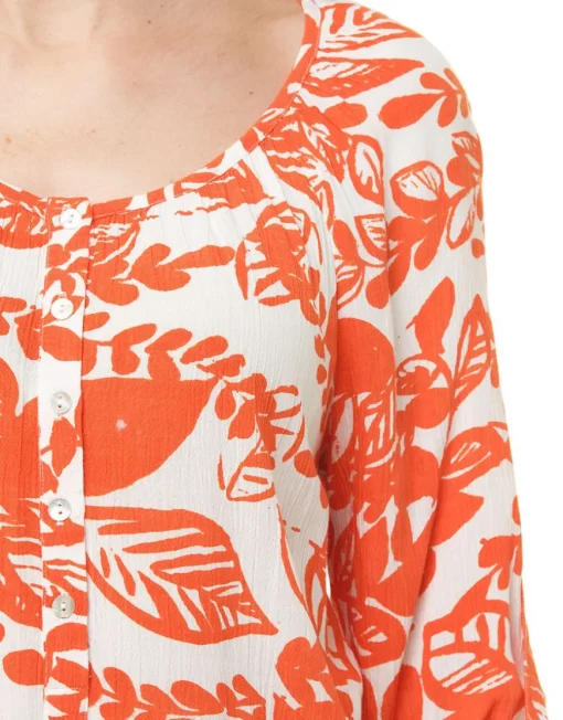 Blouse voile orange